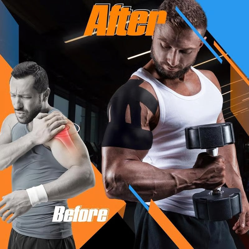 🔥Waterproof Kinesiology Tape | Elastic Athletic Tape for Muscle Recovery, Joint Support & Sports Training