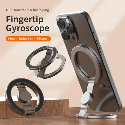 🧲 2-in-1 Magnetic Phone Holder & Fidget Spinner 📱 | 360° Foldable MagSafe Magnetic Ring Holder — Suitable for car, desktop, and travel use | An ideal stress-relief accessory for home, office, travel, or workouts.