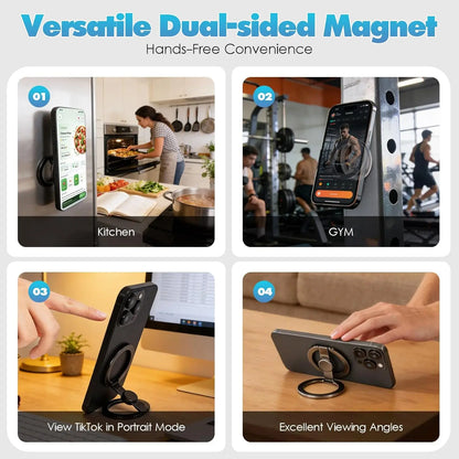 🧲 2-in-1 Magnetic Phone Holder & Fidget Spinner 📱 | 360° Foldable MagSafe Magnetic Ring Holder — Suitable for car, desktop, and travel use | An ideal stress-relief accessory for home, office, travel, or workouts.