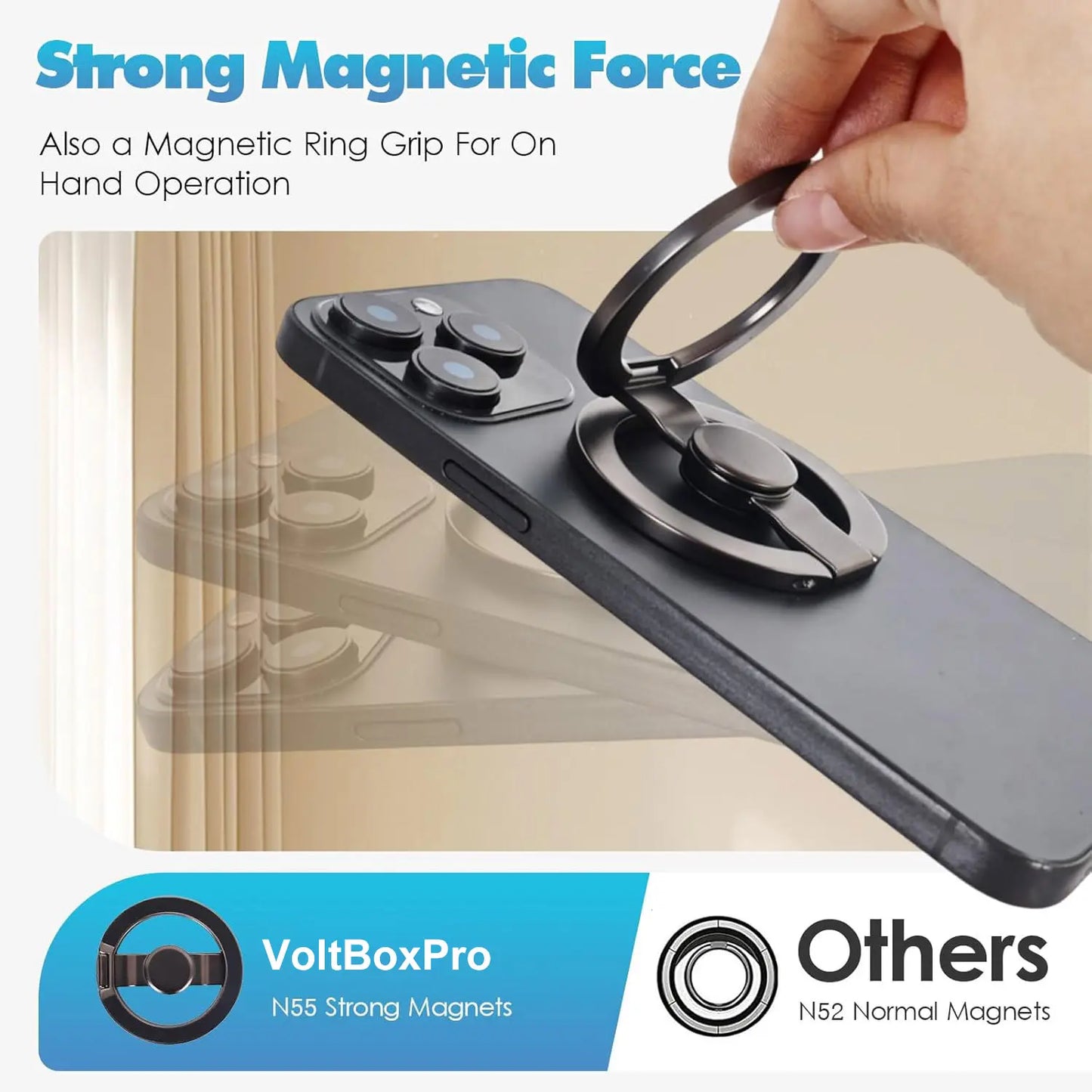 🧲 2-in-1 Magnetic Phone Holder & Fidget Spinner 📱 | 360° Foldable MagSafe Magnetic Ring Holder — Suitable for car, desktop, and travel use | An ideal stress-relief accessory for home, office, travel, or workouts.