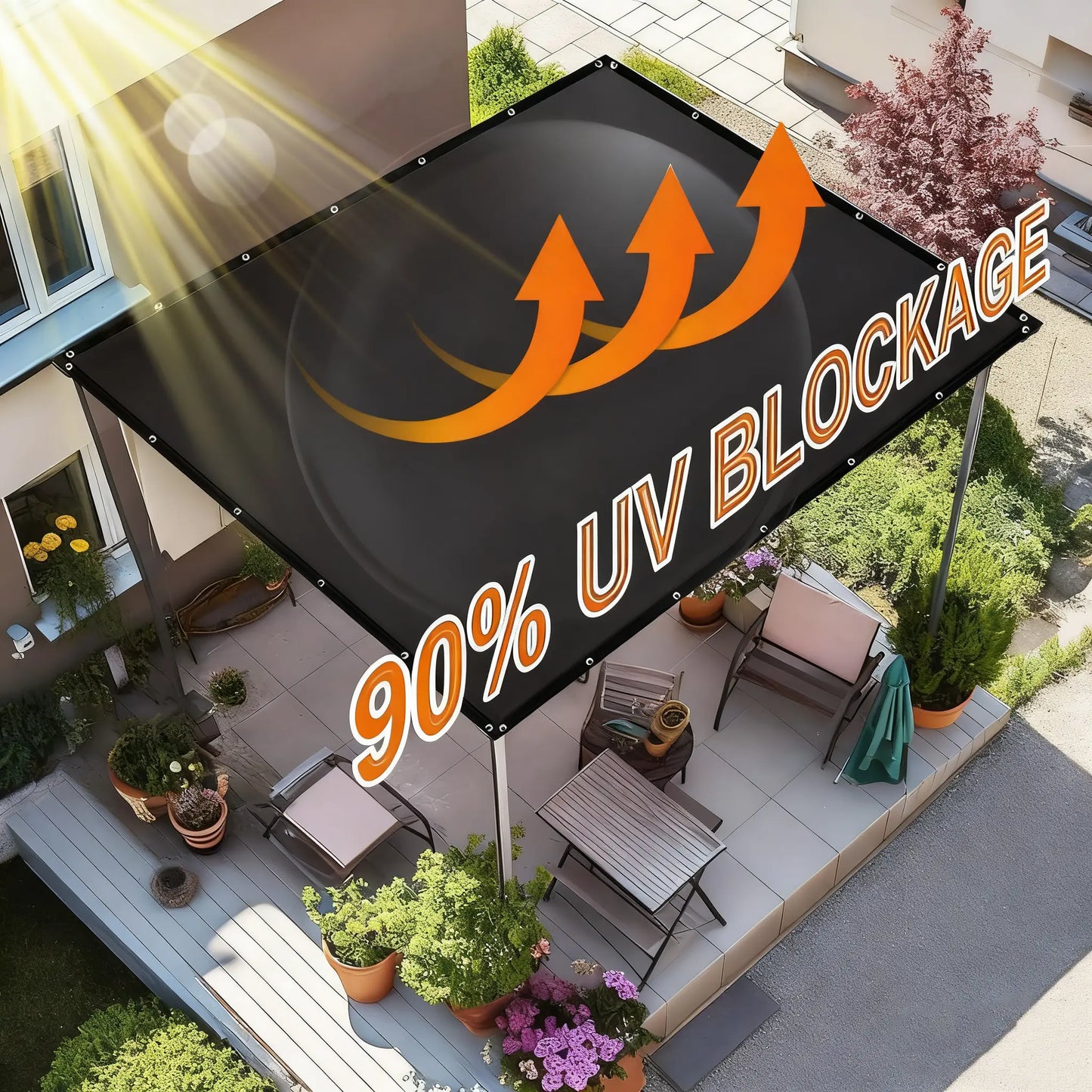 ☀️ 90% Blackout Shade Cloth | UV Resistant Outdoor Sun Shade Net for Garden, Patio, Camping & Greenhouse