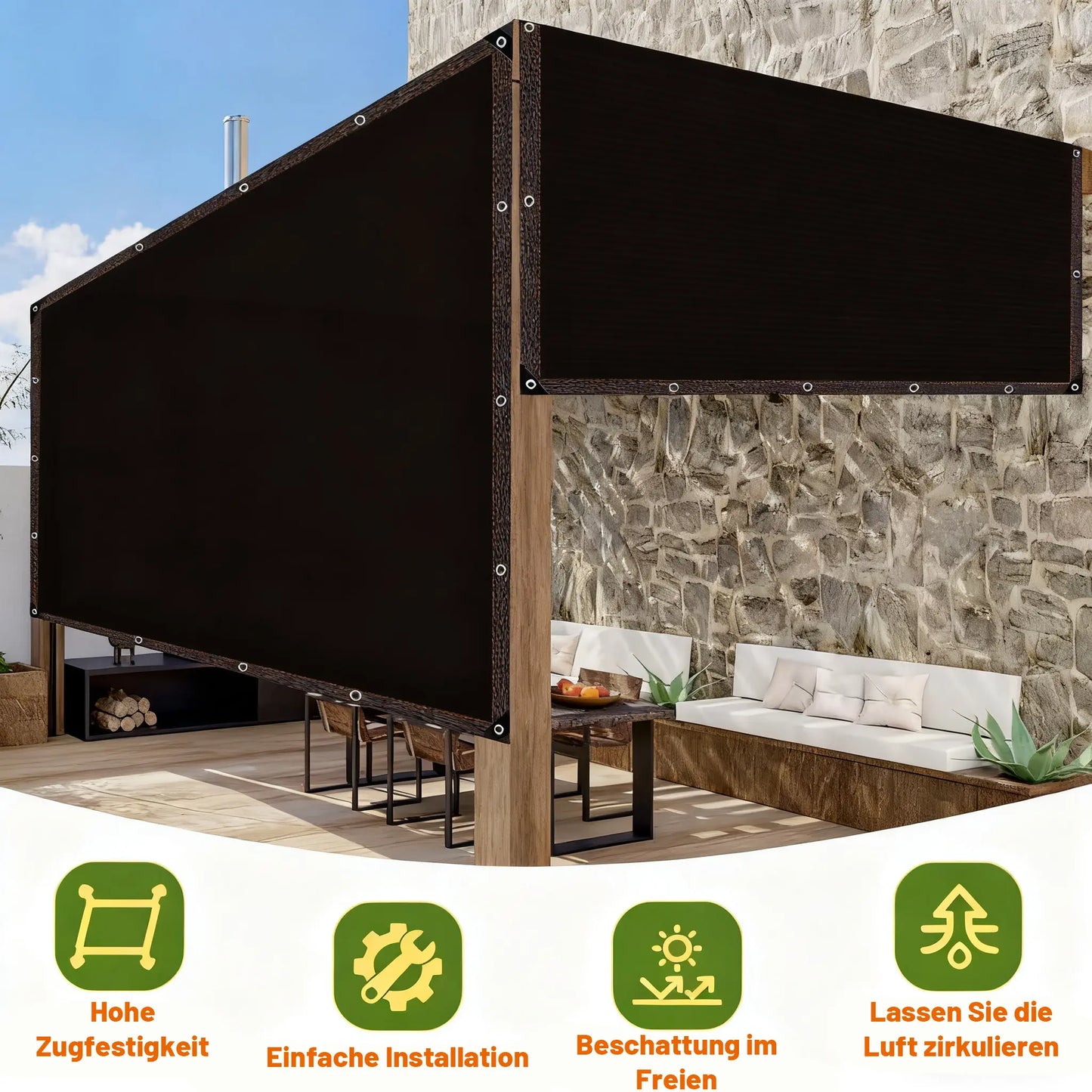 ☀️ 90% Blackout Shade Cloth | UV Resistant Outdoor Sun Shade Net for Garden, Patio, Camping & Greenhouse
