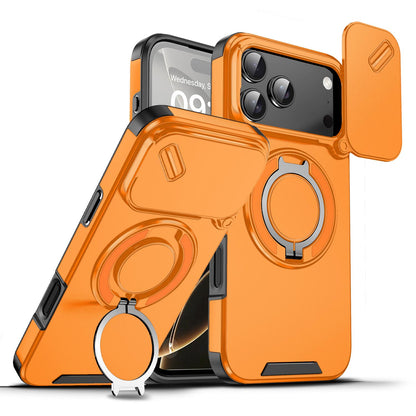 Heavy Duty Case for iPhone 17/16/15/14/13/12 Pro Max with Camera Lens Protector, 360 ° Rotating Ring Kickstand, Shockproof Rugged Military Grade Drop Protection Cover