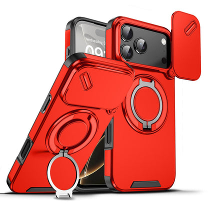 Heavy Duty Case for iPhone 17/16/15/14/13/12 Pro Max with Camera Lens Protector, 360 ° Rotating Ring Kickstand, Shockproof Rugged Military Grade Drop Protection Cover