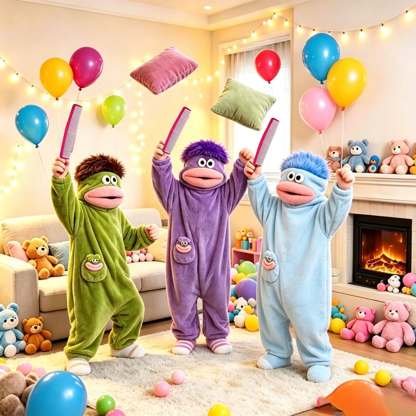 🧸 This adorable hooded blanket-style sweatshirt features a one-size-fits-all design and is perfect for lounging at home, as fun sleepwear, or as a Halloween party outfit | One Size for Women Men