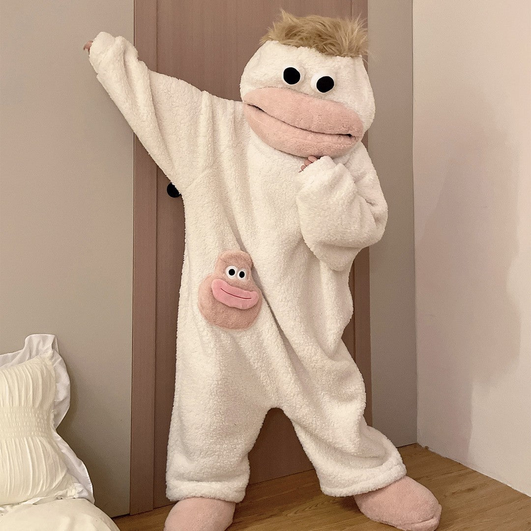 🧸 This adorable hooded blanket-style sweatshirt features a one-size-fits-all design and is perfect for lounging at home, as fun sleepwear, or as a Halloween party outfit | One Size for Women Men
