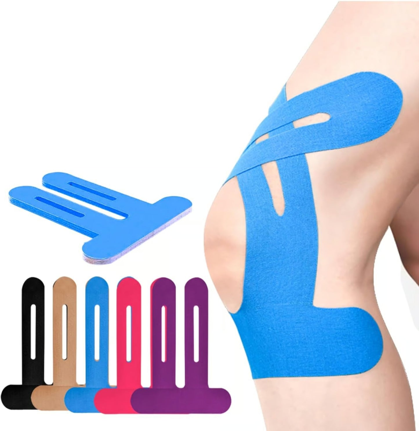 🔥Pre-Cut Kinesiology Tape for Knees | Breathable Athletic Support for Sports, Workouts & Everyday Comfort