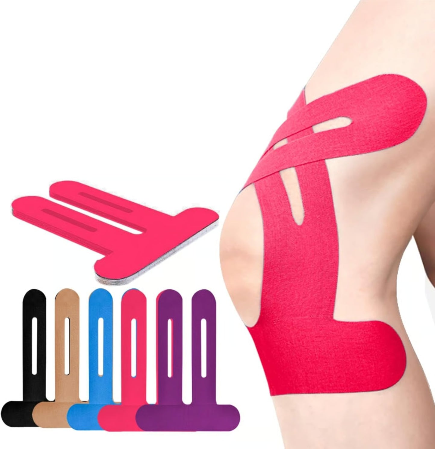 🔥Pre-Cut Kinesiology Tape for Knees | Breathable Athletic Support for Sports, Workouts & Everyday Comfort