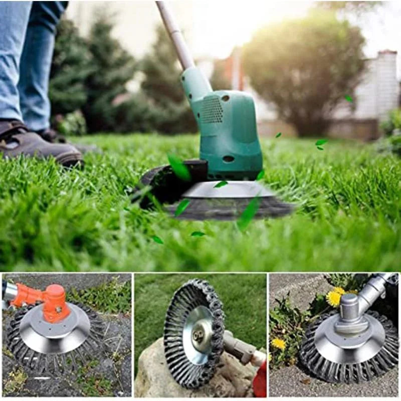 🛠️ Wire Brush Head | 🌿 Suitable for Brush Cutters & Grass Trimmers