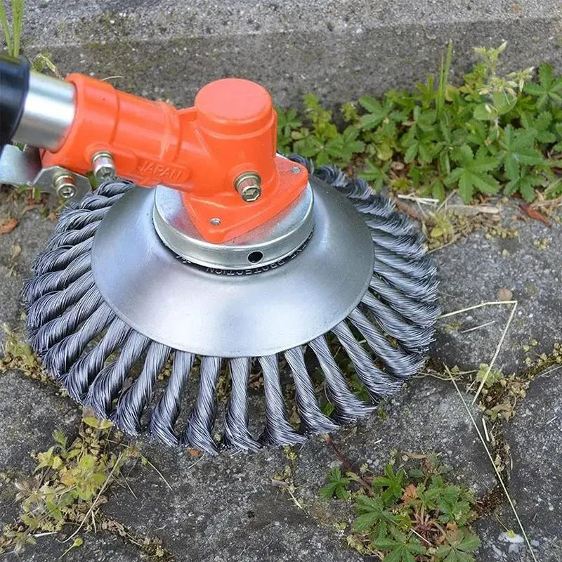 🛠️ Wire Brush Head | 🌿 Suitable for Brush Cutters & Grass Trimmers